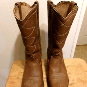 Mens double H boots size 10.5 EE #1902 leather steel toe cowboy boot